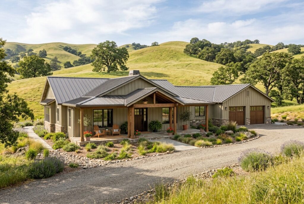 Ranch-style home on a large lot with rolling hills in Morgan Hill