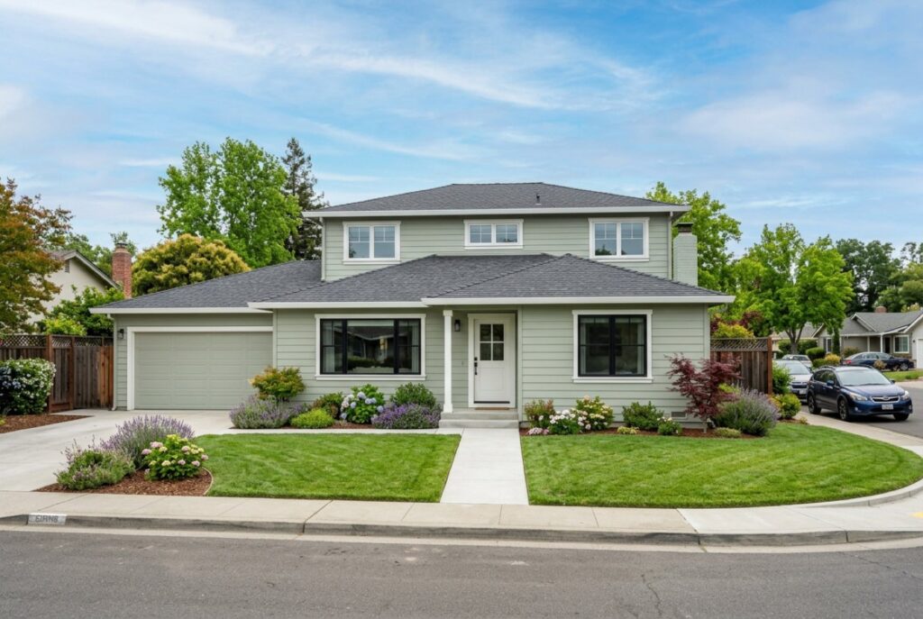 Ranch home with a second-story addition in Santa Clara